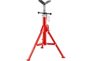 Mophorn Support chandelle à tuyaux 4500 lbs Support de tuyau avec tête en V pour soutenir le tuyau pendant le filetage hauteur réglable jusqu'à 52 pouces / 132cm