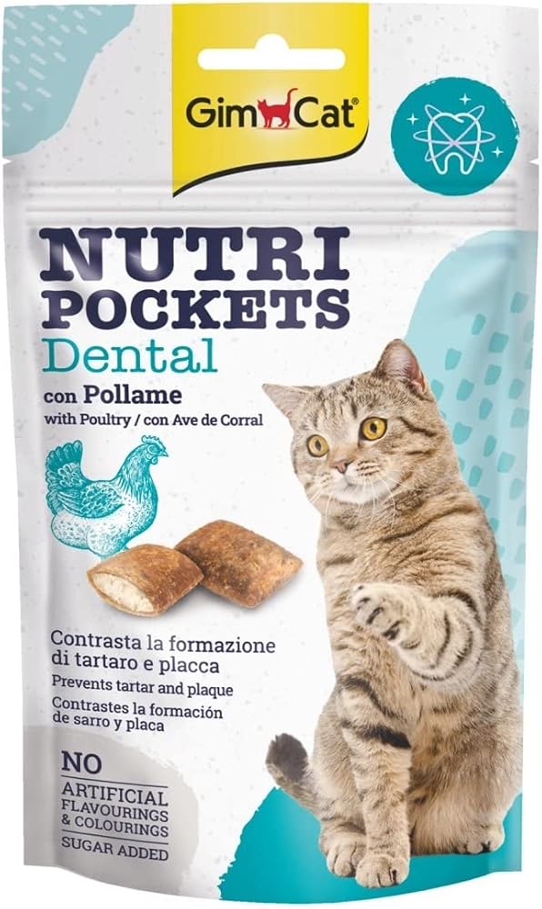 GimCat Nutripockets Kedi Ödülü Dental 60Gr Çıtır Dış Kabuklu