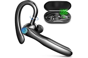 JUGEMAN Oreillette Bluetooth sans Fil, Main Libre Bluetooth 5.3 Oreillette avec 2 ENC Micro, Ecouteur Bluetooth Mono 100H de Conversation, Affichage LED, USB-C Charge Rapide, iOS/Android/Conduite/Bureau