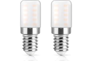 DiCUNO Bombilla LED E14 para, Frigorífico 3W, Blanco Cálido 2700K, 270lm, Equivalente a 30W Halógena, 230V, No Regulable, E14 para nevera, máquina de coser y campana extractora de humos, 2 Piezas