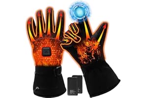 LEIPING 2024 Guantes Calefactables para Hombres y Mujeres, Guantes Calientes con Batería Recargable de 7,4V 4000mAh, 3 Guantes de Esquí de Temperatura Ajustable para Outdoor, Ciclismo, Senderismo