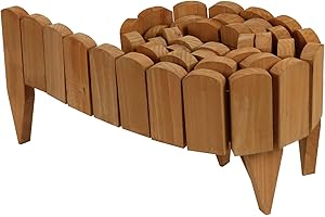 Woodside Log Roll Wooden Border Fence - 203cm x 10cm