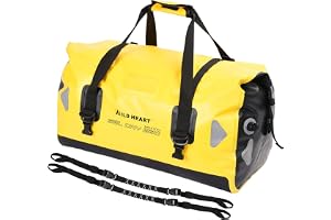 WILD HEART Vattentät väska duffelväska 40 L 66 L 100 L med svetsade sömmar axelremmar, nätficka för kajakpaddling, camping, b