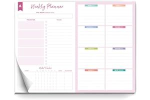 Clever Fox Weekly Desk Planner – Desktop Notepad, To Do List & Planning Pad for Productivity, 50 Tear Off Weekly Journal Sheets, A4 (Pink)