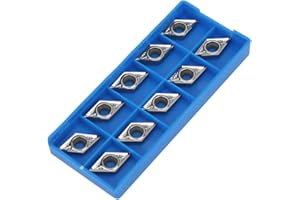 Fafeicy Insertos de Torneado de Carburo para Torno CNC, DCGT11T304-AK H01 y DCGT32.51-AK H01, 10 Piezas, Insertos de Portaherramientas de Torneado, Plaquitas de Torneado