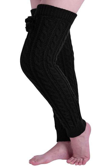 Jambières Chaussettes Pour Femme - Style Ballet/yoga, Sans Pied, Longueur Genou, Matière Douce Et Chaude, Pour Automne/hiver