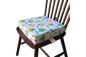 Cuscino Rialzo da Sedia per Bambini, Fansu Cartone Animato Aereo Facile da Pulire Smontabile Regolabile Cuscino Alzasedia per Seggioloni Cuscino Seduta per Sedia da Giardino (Orso)