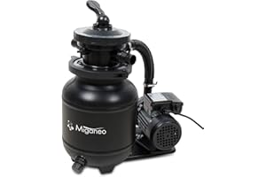 Miganeo Sandfilteranlage Speed Clean Dynamic 6500 - Schwarz | Pumpenleistung 4.500 l/h | Filterleistung 3.900 l/h | Filteranlage für Pools bis 19.000 Liter | Stromsparende 200 Watt