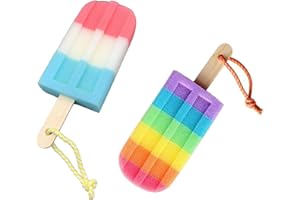 WILSONZIN Duschschwamm 2 Stücke Peeling Badeschwamm Duschschwamm mit Griff Reinigung Weicher KöRperschwamm Natur Baby Duschschwamm Massageschwamm Passend Badewerkzeug Für Kinder/Frauen/Herren Baden Bad