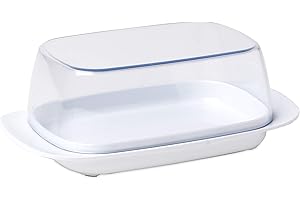 Mepal - Beurrier - Blanc - pour 250 GR de Beurre - Couvercle Transparent - rentre Parfaitement dans la Porte du réfrigérateur - Convient au Lave-Vaisselle