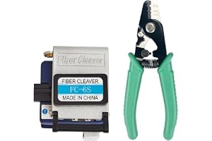 Corslet High Precision FC-6S Fiber Cleaver with Three-Hole Fiber Optic Stripper Pliers for Optical Fiber Cable Splicing, Fusion, and Termination