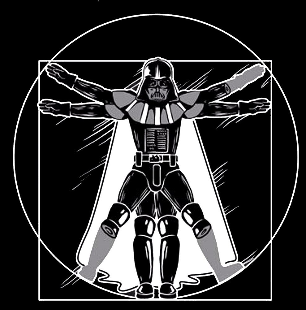 Star-Wars-Episode-VII-7-Force-Awakens-Leonardo-Da-Vinci-Fun-T-Shirt-K149-Kids-Grau