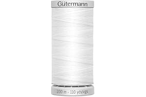 DIE STOFFTANTE Gütermann Fil M782 Fil à coudre extra résistant en polyester 100 m pour machine à coudre pour toutes les coutures fortement sollicitées (blanc)
