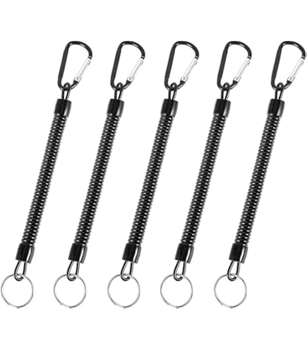 Cordini Di Sicurezza A Spirale Elevatech - 3 Pezzi Retrattili Per Pesca, Kayak E Attività Outdoor - Foto 3