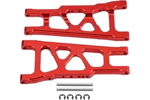 DILWE Bras de suspension de voiture RC, bras de suspension universel en alliage d'aluminium avant arrière pour Traxxas Slash 1/10 RC voiture RC(Red)