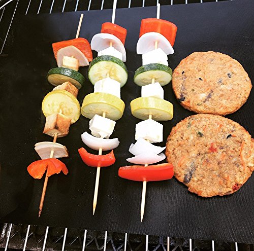 BBQ Grillmatte Backpapier (3er Set) Teflon Antihaft zum Grillen und Backen,Barbecue Grill Matte Backmatte Wiederverwendbar für Holzkohlegrill, elektronischen Grill, Backofen, Dampf-Backofen,Mikrowelle - 6