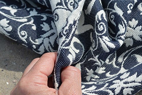 ZusenZomer® Fouta Hamamtuch XL ‚Blume‘ | 100x190cm | Hochwertige Qualität Baumwolle | Strandtuch xxl, Hamam Badetuch, leicht und dünn | Schwarz | Exklusives Design - 5