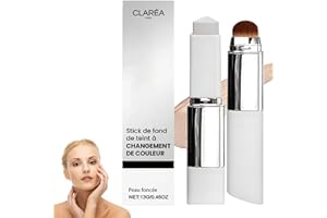LZXOO Clarea Fond de Teint 2-en-1 Avec Pinceau Intégré, Fond de Teint Couvrant Imperfections, Couvrance Légère Modulable, Long Tenue Résistant à L'eau, Teint Naturel (Natural)
