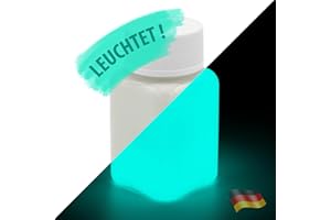 LUMENTICS Premium Leuchtfarbe GrünBlau 100g - Im Dunkeln leuchtende Malfarbe - Nachleuchtende UV Farbe mit Glow Effekt - Phosphoreszierend - Made in Germany