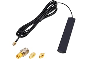 Jecdfs 4G LTE antenna GSM 3dBi con connettore SMA, supporto in vetro, inclusi 3 adattatori (SMA a BNC / TS9 / RP-SMA) per router GSM 2G 3G 4G LTE, amplificatore di comunicazione mobile in auto