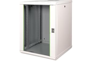 ‎DIGITUS DIGITUS Netzwerk-Schrank 19 zoll 16 HE - Wandmontage - 600 mm Tiefe - Traglast 100 kg - Unique Serie - Glastür - Grau