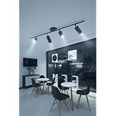 Spoti Modern Tasarım Salon - Mutfak - Banyo Spot Ledli Sıralı Avize (SİYAH, 80 CM, 3000, Kelvin)