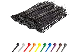 Gocableties - Bridas plastico negras para cables - 1,000 Piezas - 300 mm x 4,8 mm - Resistentes a los rayos