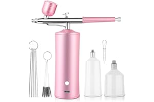Viafexna AirBrush Set mit Kompressor, Airbrush-pistole, 0.3mm Nozzle Oxygen Injector, Wiederaufladbar, Tragbare Air Brush, für Haut Hydratation, Nail Art, Tattoo, Malerei, Makeup, Kuchen