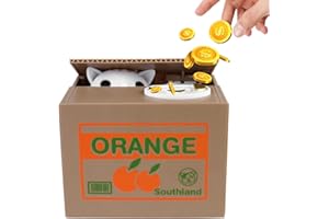 Acboor Hucha Gato, Moneda Hucha Electrónica Automática Gato Blanco Savings Bank Regalo Divertida Pequeña Caja de Ahorros Eléctricos Significativo para Niños