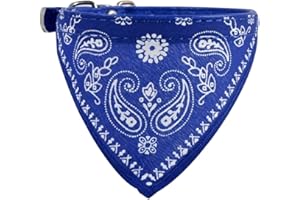 WOO LANDO Katzenhalsband mit Bandanatuch in Paisleyoptik und Schnalle in Größe S: 20-26cm Halsumfang