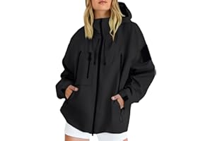 KILOXYEFRO Rain Jacket Women's Waterproof Long Breathable Raincoat Lined Windbreaker Transition Jacket Outdoor Zip Hiking Softshell Jacket