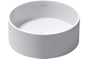 DOPORRO Sogood Vasque à Poser Ronde Blanc Lavabo Circulaire Évier 40x40x15cm Lave Mains Salle de Bains Colossum804