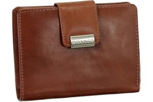 LEDERSHOP24 Luksusowy skórzany damski portfel portfel XXL z zatrzaskiem 10 cm różne kolory, czerwonobrązowy, Breite ca. 10 cm / Höhe ca. 13 cm / Tiefe ca. 3 cm, Nowoczesny