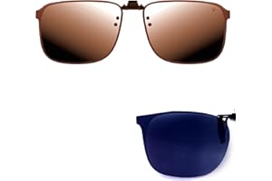 CREYESTAL Clip Lunettes de Soleil Polarisées, Relevable et Ultra léger, Surlunettes de soleil, Clip Solaire, Homme, Femme, 100% Anti-UV, Certifié CE