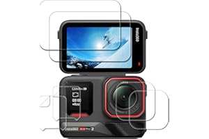 iDaPro [2Pcs para Protector de pantalla Insta360 Ace Pro 2+[2Pcs] Protector de lente para AcePro 2 Lens+[2 Pcs] PET (sin vidrio) Insta 360 Ace Pro2 Front Screen,vidrio templado,Dureza 9H,Antiarañazos