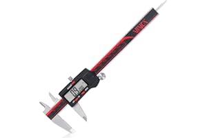 Vinca Dcla 0605 Electronic Digital Caliper Inch/Metric/Fractions Conversion 0-6inch/150mm Stainless Steel Body Red/Black Extra Large LCD Screen Auto Off Feat ured Measuring Tool by Vinca