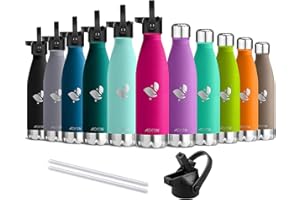 AORIN Vacuum Insulated Stainless Steel Water Bottle - 350ml/500ml/750ml - 24 hrs Cooling & 12 hrs Keep Warm - BPA Free - Mental Water Bottle for Work, Gym, Travel, Sports