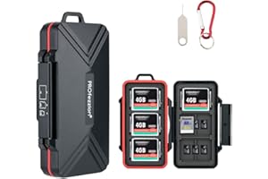 PROfezzion SD Card Holder Supporto per Scheda SD Custodia per il Trasporto di Schede di Memoria Antiurto Custodia protettiva per 12 SD + 18 schede Micro SD/TF + 6 Schede Compact Flash CF (36 slot)