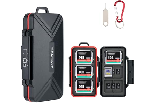 PROfezzion Étui Rangement Porte Boîte Cartes Mémoire 36 Emplacements Résistant à l'eau pour CF, Cfast, CompactFlash, SD, SDHC, SDXC, Micro SD, microSD, microSDHC, microSDXC, TF Cartes