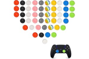 GRVICH 50 Pcs Silicone Xbox Thumb Grips Cap Cover, Colorful Silicone Thumb Grips Caps, Joystick Silicone Accessories Replacement Parts Compatible with PS4, PS5, xbox one, xbox 360 series controllers