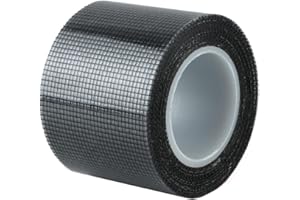 Generico Nastro Adesivo di Riparazione per Zanzariere, Nastro Ripara Zanzariere in Fibra di Vetro，Fibra di Vetro Autoadesiva per Riparazione Schermo finestre e zanzariera, 50 mm x 5 m，Nero
