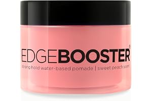 Style Factor EDGE BOOSTER Strong Hold Water Base Pomade- Excellent for Taming Edges & Braiding Hair (Sweet Peach, 3.38oz) F