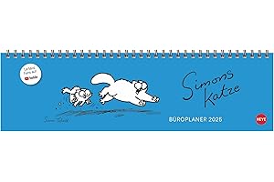 Simons Katze Büroplaner 2025: Kultiger Tischkalender für den Arbeitsplatz. Lustiger Spiral-Kalender für Simons Cat-Fans. Wochenplaner 2025 quer. (Tisch-Querplaner Heye)