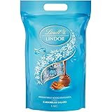 Lindt Lindor Praline di Cioccolato al Latte con Ripieno Caramello Salato, 80 Cioccolatini, in confezione maxi formato 1kg