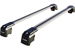 Thunder Carrier Roof Rack For PEUGEOT 3008 2017-2023 Grey Aluminium Roof Rack Cross Bars Lockable - Fit Flush Rails Roof Rails, Cross Bar, Rail Carrier