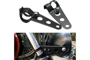 Anki HappiGo 32-43mm Motorcycle Headlight Mount Bracket Clamp Fork Ear for Motorcycle Chopper Cafe Racer (Black)