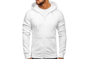 BOLF Herren Kapuzenpullover Sweatjacke Hoodie mit Kordel und Taschen Sweatshirt mit Kapuze Pullover Farbvarianten Kapuzenpulli Hochwertige Baumwollmischung Freizeit Training Gym Fitness 1A1