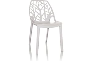 hjh OFFICE Indoor Chaise à Coque ARTIFO TRI Chaise en Plastique pour l'extérieur, empilable, 729446, Blanc