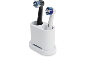 ‎QIKFRESH Qikfresh - 2er Aufsteckbürsten Halter und Zahnbürstenhalter - Passend für Oral-B, iO, Philips Sonicare, Waterpik, Fairywill - Aus lebensmittelechtem Silikon (Weiß)