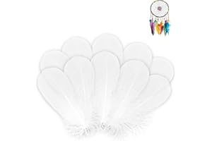 sturiz 400 STK Weiße Federn zum Basteln Bastelfedern Feder Bastel Federn Federrock 5–12 cm Weiße Hahnfedern Natürliche Feder Deko für DIY-Handwerk Hochzeit Dekorationen Traumfängerzubehör